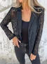 Women Floral Spring/Fall Outerwear Vintage Jacquard Long Sleeve Regular Blazer