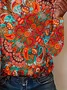 Women Floral Long Sleeve Tee T-shirt Crew Neck Printing Casual Spring/Fall Graphic Tee Top