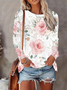 Women Floral Long Sleeve Tee T-shirt Crew Neck Printing Casual Spring/Fall Graphic Tee Top