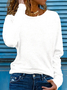 Women Plain Long Sleeve Tee T-shirt Crew Neck Printing Casual Spring/Fall Graphic Tee Top
