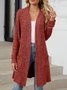 Women Plain Spring/Fall Cover-up Vintage Split Joint Lightweight Cardigan