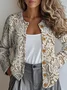 Women Floral Buttons Long Sleeve Crew Neck Vintage Spring/Fall Cardigan Outerwear
