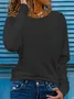 Women Plain Long Sleeve Tee T-shirt Crew Neck Printing Casual Spring/Fall Graphic Tee Top