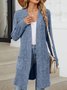 Women Plain Spring/Fall Cover-up Vintage Split Joint Lightweight Cardigan