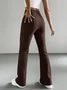 Women Plain Long Elastic Waist Pants Casual Spring/Fall Trousers