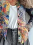 Women Abstract Vintage Spring/Fall Printing Cardigan