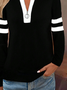 Women Striped Crew Neck Printing Casual Spring/Fall Long Sleeve Sweatshirt