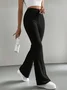 Women Plain Long Elastic Waist Pants Casual Spring/Fall Trousers