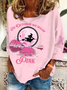 Women Text Letters Long Sleeve Tee T-shirt Crew Neck Printing Casual Spring/Fall Graphic Tee Top