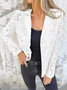 Women Floral Spring/Fall Outerwear Vintage Jacquard Long Sleeve Regular Blazer