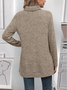 Women Plain Long Sleeve Tee T-shirt Turtleneck Split Joint Vintage Spring/Fall Top