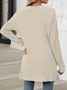 Women Plain Spring/Fall Cover-up Vintage Gathered Lightweight Cardigan