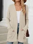 Women Plain Spring/Fall Cover-up Vintage Gathered Lightweight Cardigan