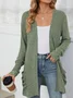 Women Plain Spring/Fall Cover-up Vintage Gathered Lightweight Cardigan