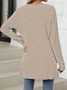 Women Plain Spring/Fall Cover-up Vintage Gathered Lightweight Cardigan