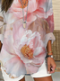 Women Floral Long Sleeve Blouse Spring/Fall Printing V Neck Daily Casual Top