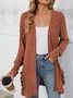Women Plain Spring/Fall Cover-up Vintage Gathered Lightweight Cardigan