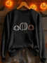 Women Halloween (pumpkin) Crew Neck Printing Casual Spring/Fall Long Sleeve Sweatshirt