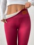 Women Plain Casual Winter Long Leggings