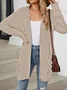 Women Plain Spring/Fall Cover-up Vintage Gathered Lightweight Cardigan