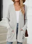 Women Plain Spring/Fall Cover-up Vintage Gathered Lightweight Cardigan