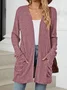Women Plain Spring/Fall Cover-up Vintage Gathered Lightweight Cardigan