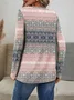Women Ethnic Long Sleeve Tee T-shirt Crew Neck Printing Casual Spring/Fall Graphic Tee Top