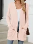 Women Plain Spring/Fall Cover-up Vintage Gathered Lightweight Cardigan