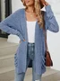 Women Plain Spring/Fall Cover-up Vintage Gathered Lightweight Cardigan