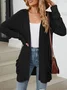 Women Plain Spring/Fall Cover-up Vintage Gathered Lightweight Cardigan