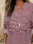 Women Floral Long Sleeve Blouse Spring/Fall Printing V Neck Daily Casual Top