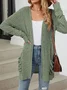 Women Plain Spring/Fall Cover-up Vintage Gathered Lightweight Cardigan