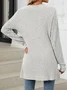 Women Plain Spring/Fall Cover-up Vintage Gathered Lightweight Cardigan