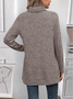Women Plain Long Sleeve Tee T-shirt Turtleneck Split Joint Vintage Spring/Fall Top