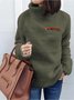 Women Plain Split Joint Winter Casual Long Sleeve Crew Neck Cotton Sweater