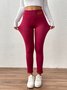 Women Plain Casual Winter Long Leggings