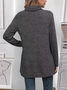 Women Plain Long Sleeve Tee T-shirt Turtleneck Split Joint Vintage Spring/Fall Top