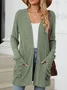 Women Plain Spring/Fall Cover-up Vintage Gathered Lightweight Cardigan