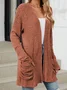 Women Plain Spring/Fall Cover-up Vintage Gathered Lightweight Cardigan