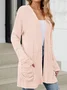 Women Plain Spring/Fall Cover-up Vintage Gathered Lightweight Cardigan