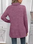 Women Plain Long Sleeve Tee T-shirt Turtleneck Split Joint Vintage Spring/Fall Top