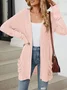 Women Plain Spring/Fall Cover-up Vintage Gathered Lightweight Cardigan