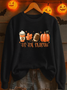Women Maple Leaf Crew Neck Printing Casual Spring/Fall Long Sleeve Sweatshirt