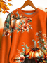 Women Floral Crew Neck Printing Casual Spring/Fall Long Sleeve Sweatshirt