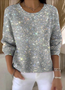 Women Halloween Spring/Fall Vintage Long Sleeve Crew Neck Cotton Sweater