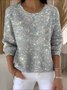 Women Halloween Spring/Fall Vintage Long Sleeve Crew Neck Cotton Sweater