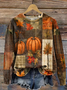 Women Maple Leaf Crew Neck Printing Casual Spring/Fall Long Sleeve Sweatshirt