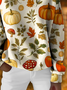 Women Floral Printing Spring/Fall Casual Long Sleeve Crew Neck Knitted Sweater