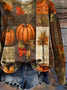Women Maple Leaf Crew Neck Printing Casual Spring/Fall Long Sleeve Sweatshirt