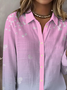 Women Abstract Long Sleeve Shirt Spring/Fall Buckle Shirt Collar Regular Sleeve Daily Casual Top